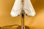 Goudkleurige Lamp ‘Hollywood Regency’ Style Met Melkglazen Kap
