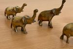 Set Van 5 Kleine Messing Olifanten Olifantjes Koper Koperen | Kerst
