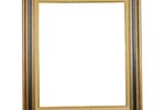 Vintage Grenen Lijst Schilderij Goud Zwart Hout Kader 77X67Cm