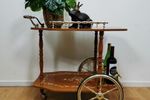 Vintage Hollywood Regency Drankkar, Trolley, Butlerwagen