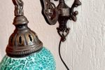 Set 2 Boho Ibiza Mozaïek Wand Lampen Aquamarijn Blauw Groen Kleur