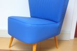 2 “Cocktail” Chairs In Blue Leatherette