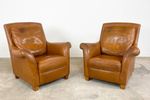 Set Van Twee Vintage Cognac Leren Fauteuils Amsterdam Fauteuil Vintage Reliving