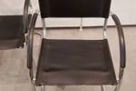 Set Van 4 Zwarte Mart Stam Stijl Armstoelen Gebogen Leuningen