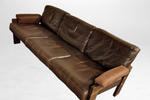 Vintage Wengé And Leather Sofa By Martin Visser For Spectrum The Netherlands, 1960'S