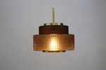 Great Looking Retro Pendant Lamp In Messing And Glass *** Mid Century *** Sandinavian Design Ligh