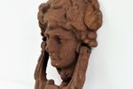 Zware Vintage Deurklopper Gietijzer Romeinse Godin Athena 19Cm