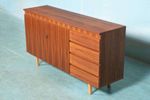 Vintage Walnoot Gerenoveerd Dressoir, Midcentury Sideboard