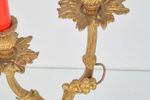 Antiek Franse Kandelaar Goud Druiven Marmer Brocante Metaal