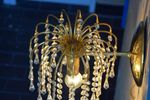 Vintage Franse Gouden Wandlamp Handgeslepen Kristalglas