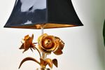 Elegante Messing Bloemen Lamp Tafellamp, Massive België 1970