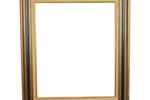 Vintage Grenen Lijst Schilderij Goud Zwart Hout Kader 77X67Cm