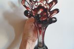 Swung Of Vinger Vaas 10 Vingers Rood Helder Glas Murano