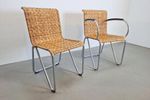 Set Gispen Diagonaal Stoel Buisframe Rotan Dutch Design '30