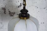 Vintage Hollywood Regency Hanglamp Keramieken Kap Met Goud