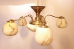 Artdeco Plafond Lamp Antieke Hanglamp Messing En Glas