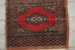 Tv05 Vintage Boho Perzisch Vierkant Kleedje Rood Bruin 63/60