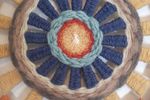 *70'S Wollen Mandala Op Fietswiel Retro Schilderij Wandkleed