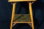 Engelse Victoriaanse Periode Bamboe & Rotan Tafel Met Découpage