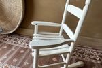 Vintage Witte Houten Kinder Schommelstoel Kinderstoel