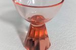 Art Deco Roze Glazen Karaf Met Vijf Juweelachtige Liqueurglazen