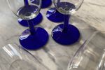 7X Champagneglas / Glazen Met Kobaltblauwe Steel | Kerst