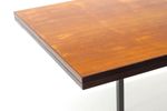 Uitschuifbare Vintage Eettafel Van Brabantia Met Metalen Frame En Teakhouten Blad