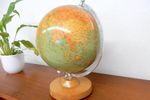 Retro Vintage Wereldbol Globe Lamp Tafellamp Klein Glas 1977