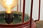 Vintage Koperen Scheepslamp Ankerlicht Rood Gelakt 37Cm