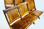 2 Antieke Theaterbanken Antieke Bioscoop Banken. Theaterstoelen. Opklapbanken.