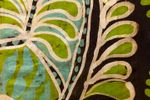 Vintage Batik Wanddoek Groen/Bruin Met Vogel
