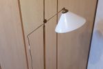 Vintage - Vloerlamp - Leeslamp - Koper- Kap Van Melkglas/Opaline