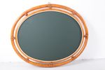 Wandspiegel, frame van bamboe, decoratieve spiegel met verstelbare riem, gangspiegel, natuur, grootte