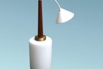 Vintage Design Hanglamp Teak Opaalglas