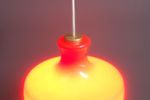 Jaren 60 70 Hang Lamp Van Oranje Glas