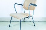 Vintage Armstoel Fauteuil Gispen Metalen Frame Skai 60S